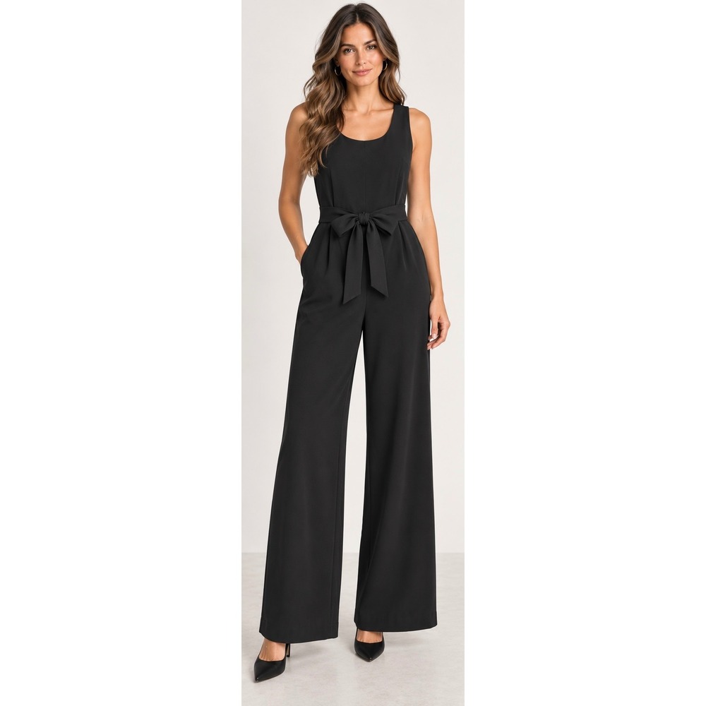 Banana Republic Black Wide-Leg Jumpsuit, Size 6 — Excellent Condition